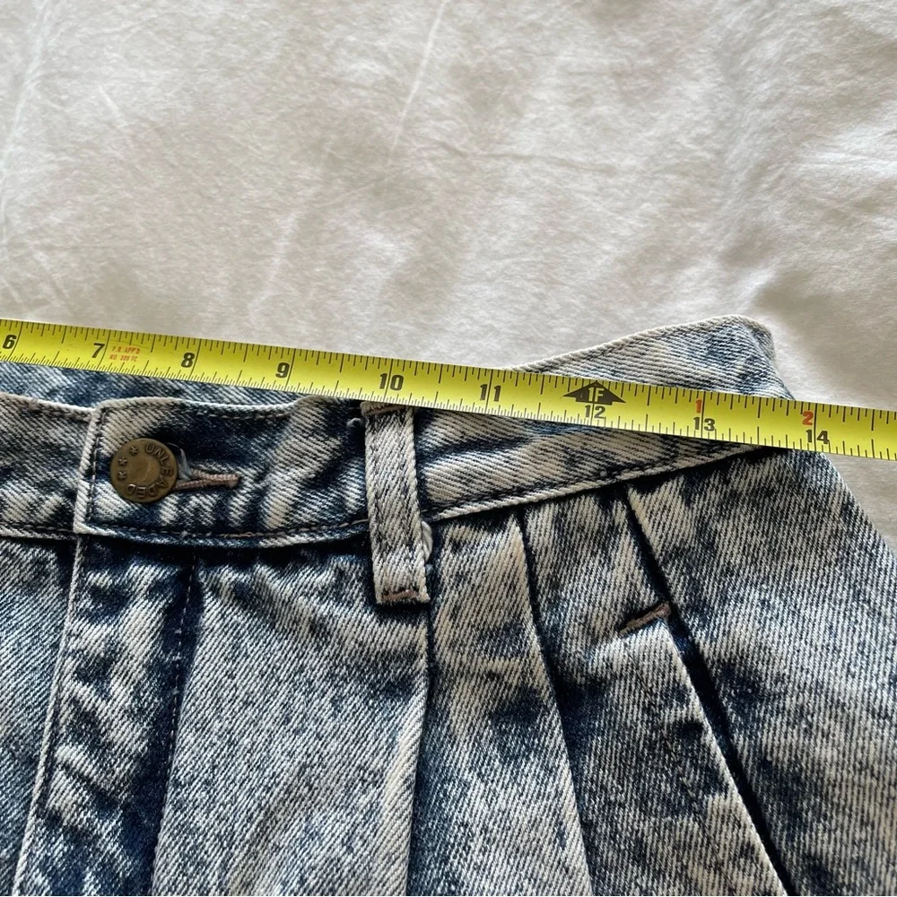 Vintage Y2K High‎ Waisted Jean pleats Shorts - Picture 6 of 12